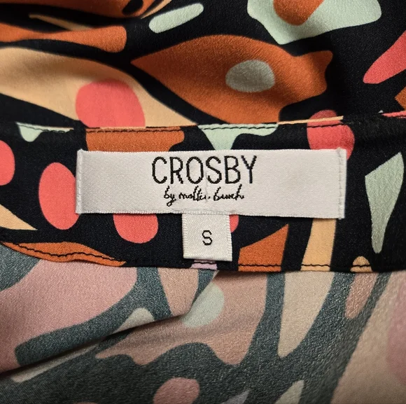 Crosby By Mollie Burch Colorful Butterfly Print Blouse Size S - Picture 7 of 10